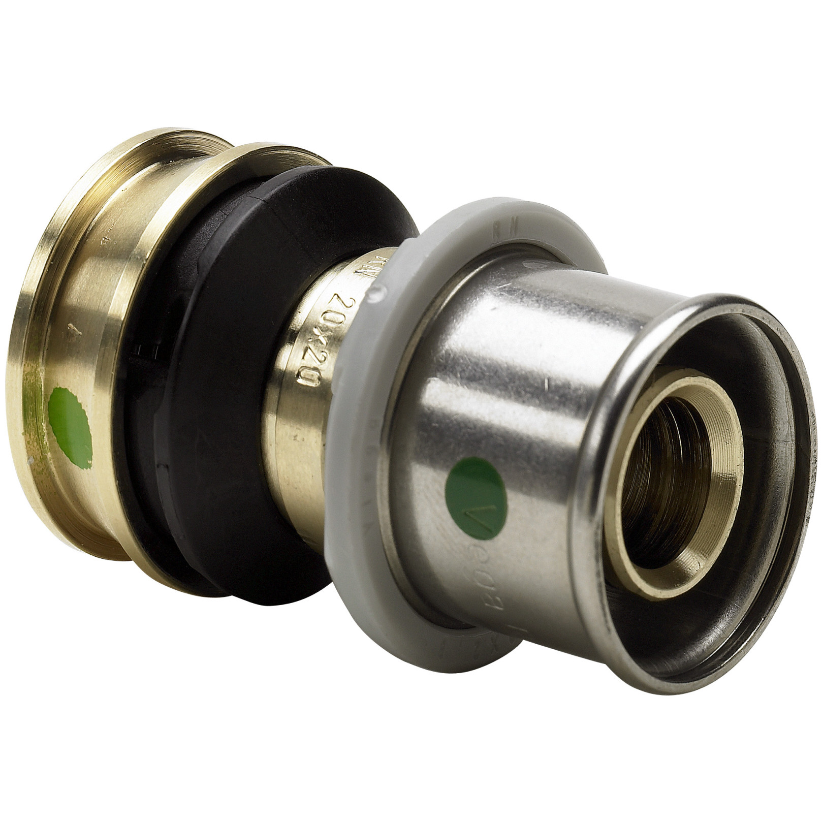 Viega Pressfitting Raxofix 5315.9 Übergangskupplung 20x20mm SC-Contur Siliziumbronze 646653