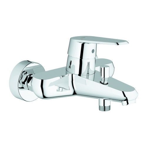 Grohe Einhand-Wannenbatterie Eurodisc C Wandmontage eigensicher Chrom SilkMove 46 mm Keramikkartusche Rückflussverhinderer 33390002
