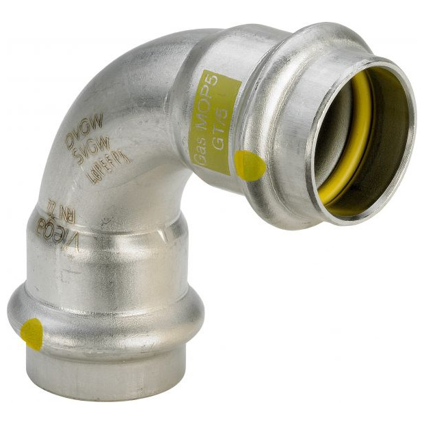 Viega Pressfitting Sanpress Inox G Bogen 90 Grad 15 mm Edelstahl SC-Contur 485788