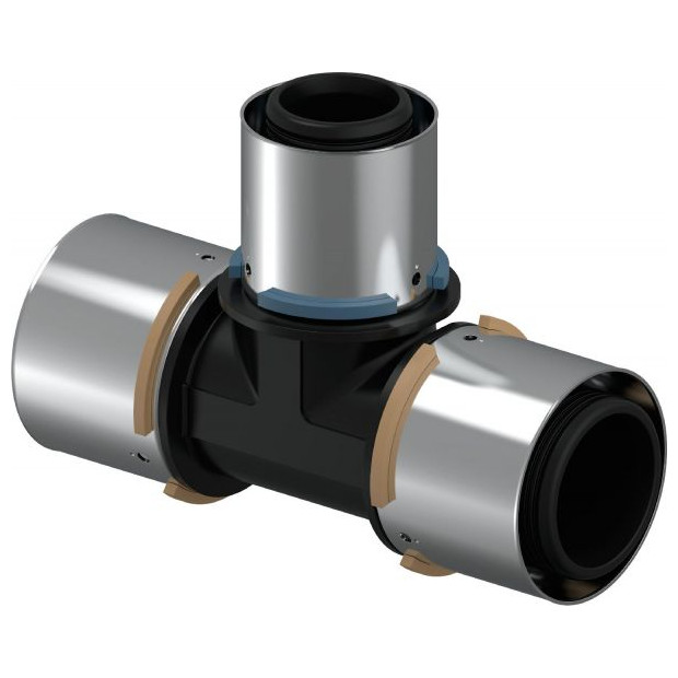 Uponor Verbundrohr T-Stück S-Press reduziert PPSU 50-40-50 Presshülse Pressanschlag 1046400
