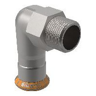 Geberit Pressfitting Mapress Therm Übergangswinkel 90Grad AG Edelstahl d28 R1 Pressindikator 43836