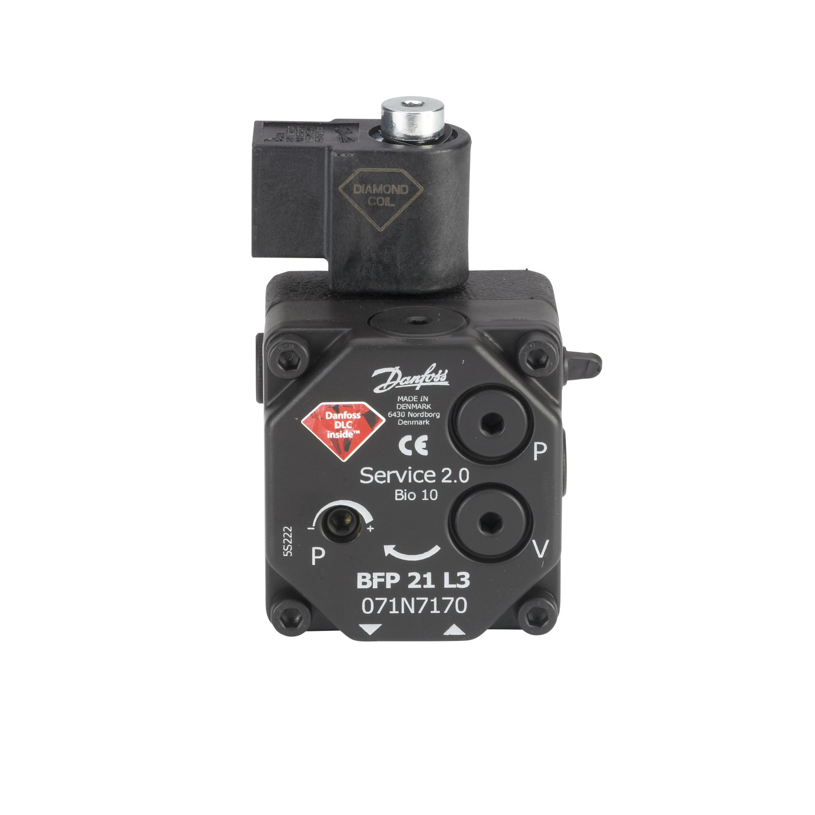Danfoss Ölbrennerpumpe BFP 21 L3 1-stufig Magnetventil 24 l/h Drehrichtung links 071N7170