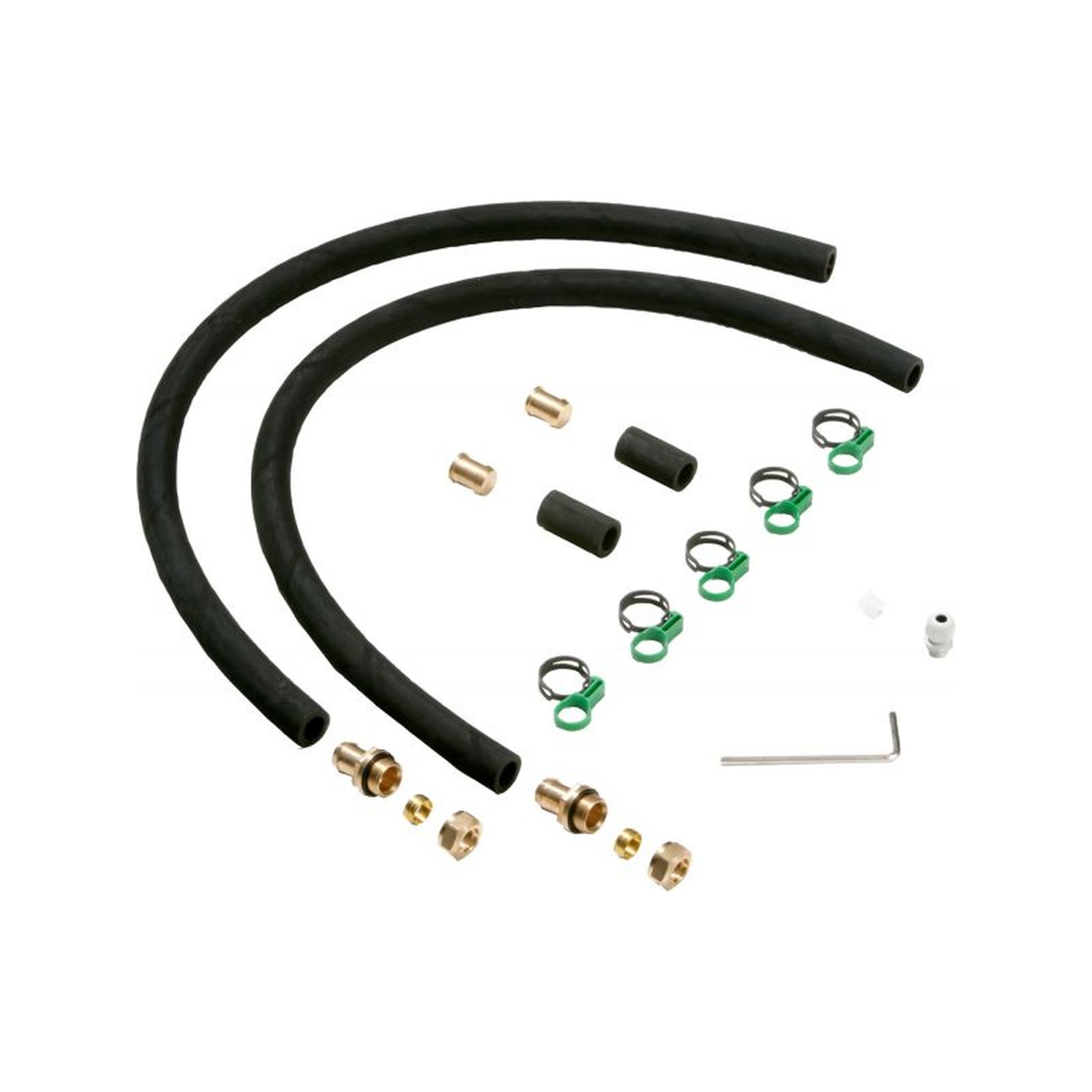Bosch Aufdach-Anschluss-Set FS 10-2 FKC-2 Kollektor gewebeverstärkte Schläuche 18 mm Klemmring 3/4 Zoll Außengewinde 7735600335 Bosch Aufdach-Anschluss-Set FS 10-2 FKC-2 Kollektor gewebeverstärkte Schläuche 18 mm Klemmring 3/4 Zoll Außengewinde 7735600335