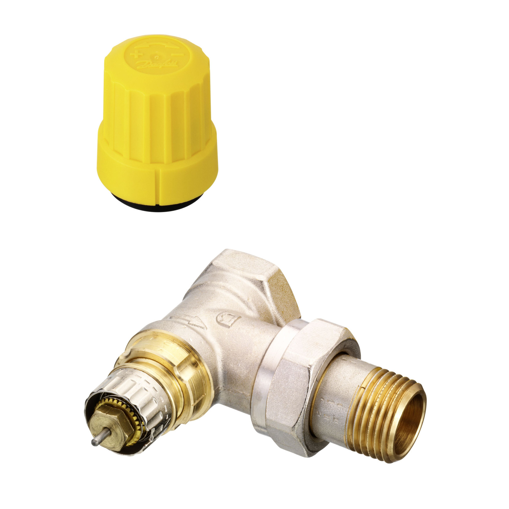Danfoss Thermostatventil RA-UN15 Eckform DN15 1/2 Zoll voreinstellbar Messing vernickelt 013G3003