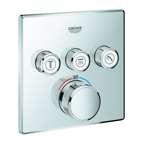 Grohe Thermostat Grohtherm SmartControl 29126 eckig 3 Absperrventile chrom SmartControl-Button Hersteller-Artikelnummer 29126000