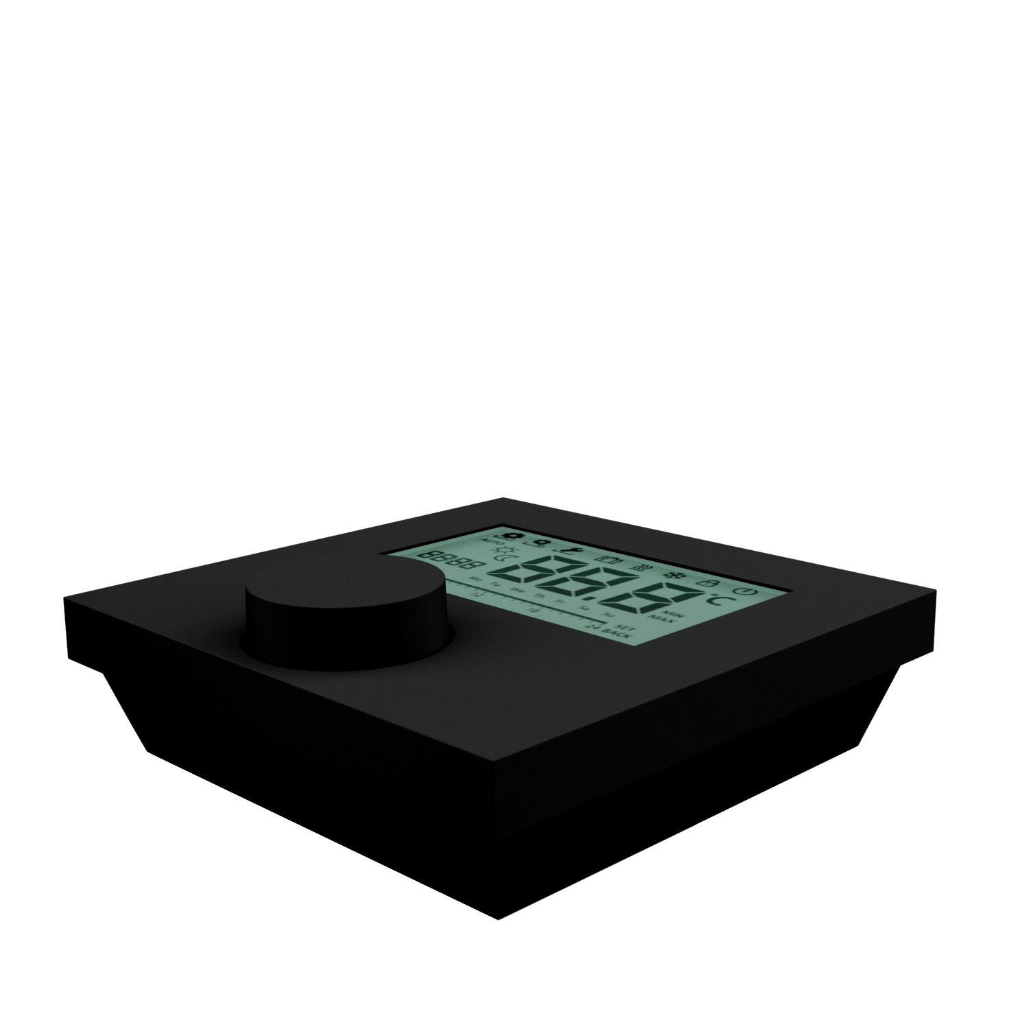 Raumthermostat LCD Display 230 V Aufputz schwarz Alpha direct Standard