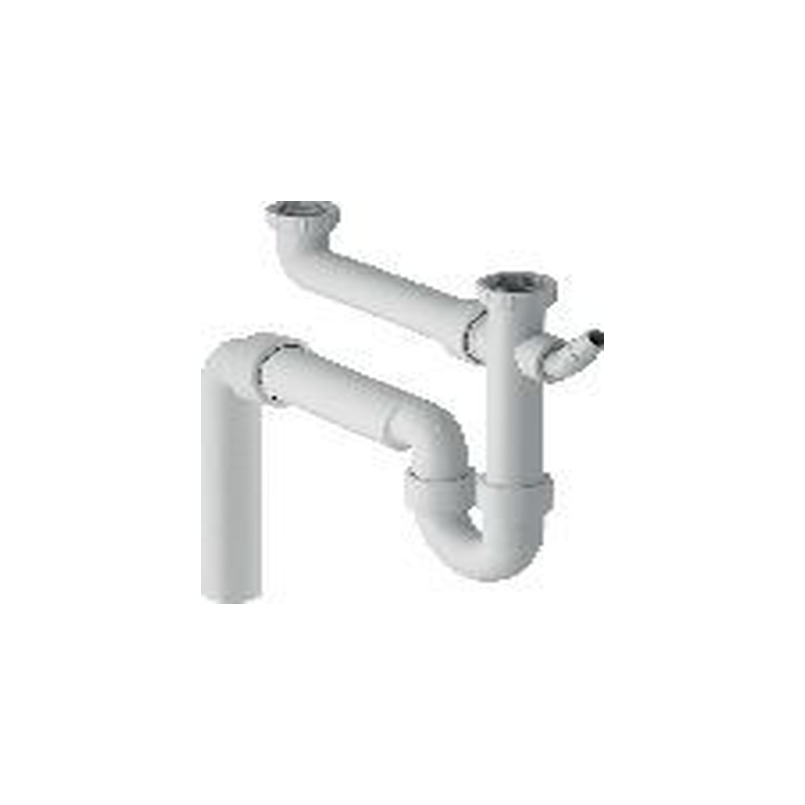 Geberit Rohrbogengeruchsverschluss 2 Spülbecken vertikal d50 Winkelschlauchtülle PP weiß 152553111