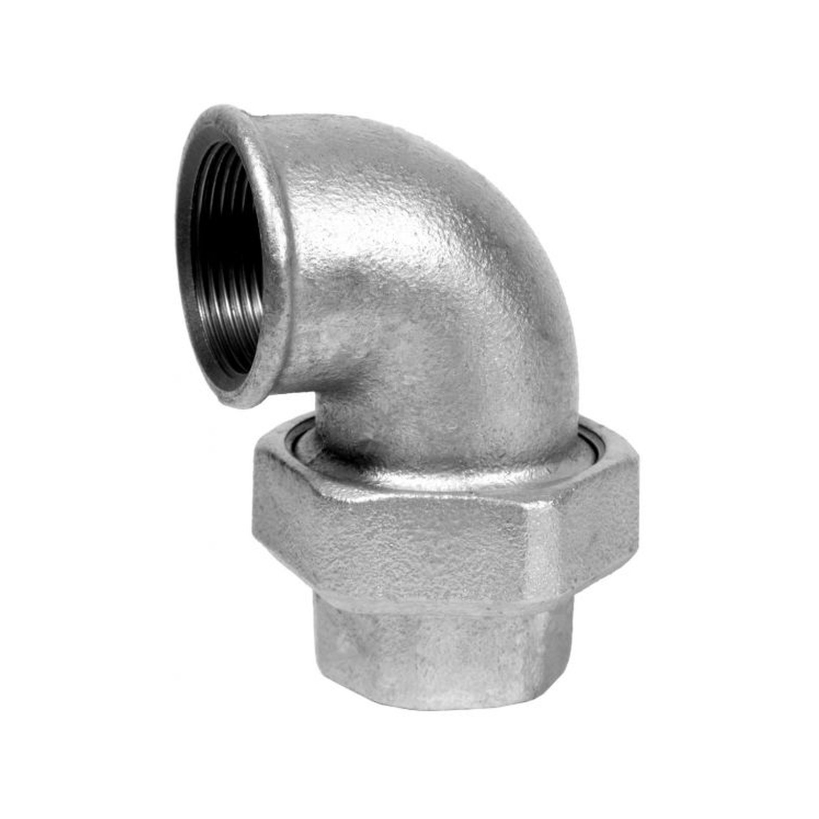 Hermann Schmidt Temperguss Winkelverschraubung DN 25 1 Zoll konisch dichtend Innengewinde verzinkt 13096025