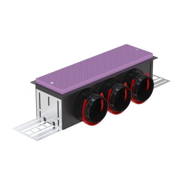 Zehnder Luftdurchlassgehäuse ComfoCase CLD 3xDN75 breit seitlich RapidLock Stahlblech verzinkt 990320533