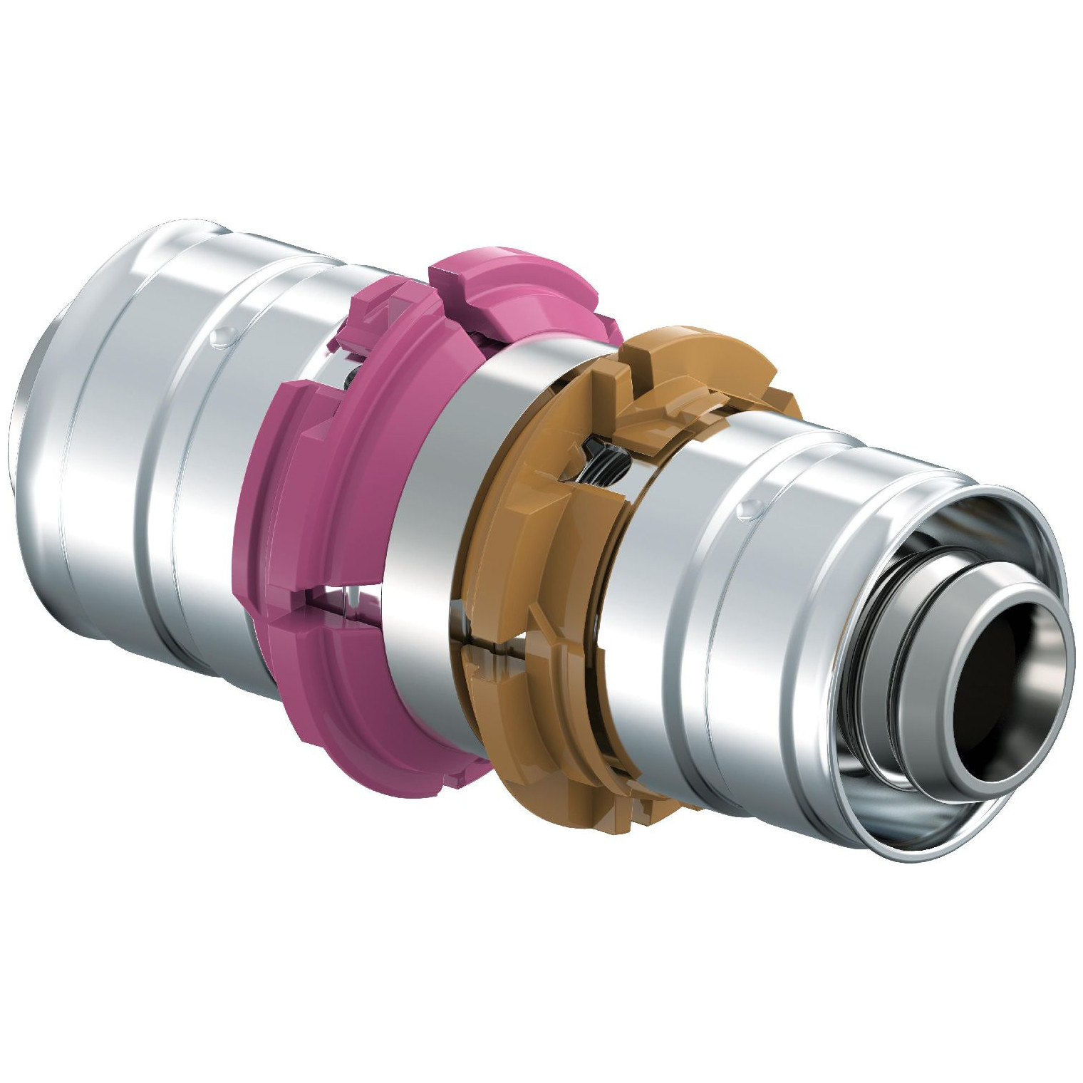 Uponor S-Press Kupplung reduziert 18-16 mm Verbundrohr Fitting Presshülse Aluminium Messing 1015172