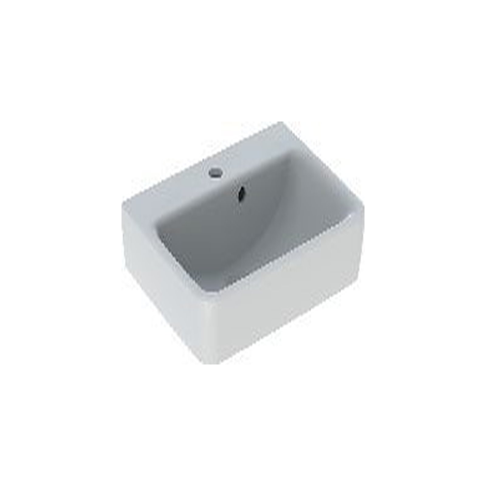 Geberit Handwaschbecken Renova Plan 501628001 50x38cm Sanitärkeramik weiß asymmetrischer Überlauf mittiges Hahnloch
