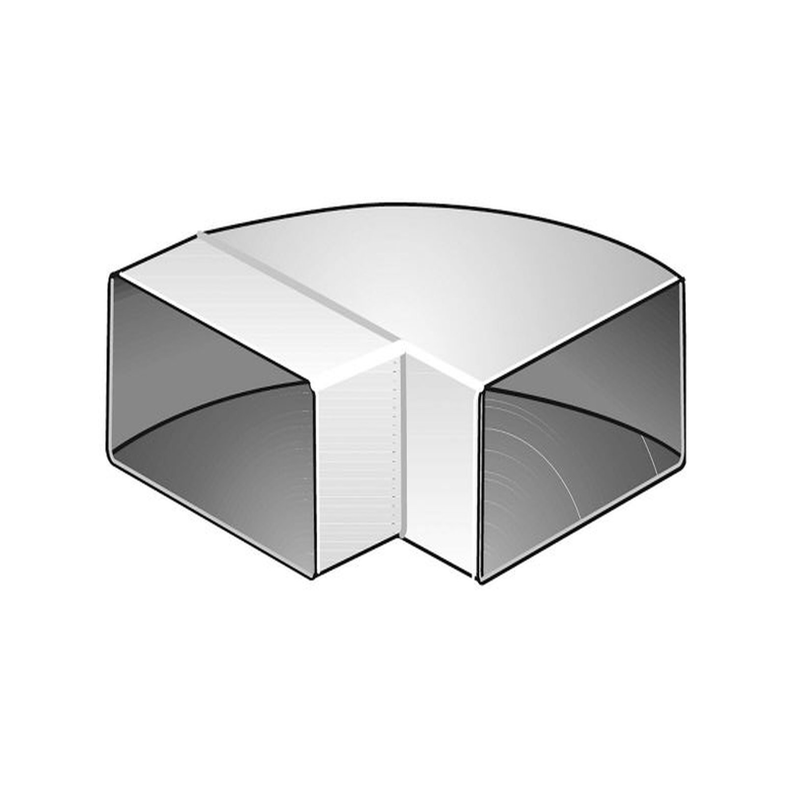 Helios Flachkanalbogen FLB 100 H 110x55mm waagerecht Kunststoff weiß 90 Grad 60701