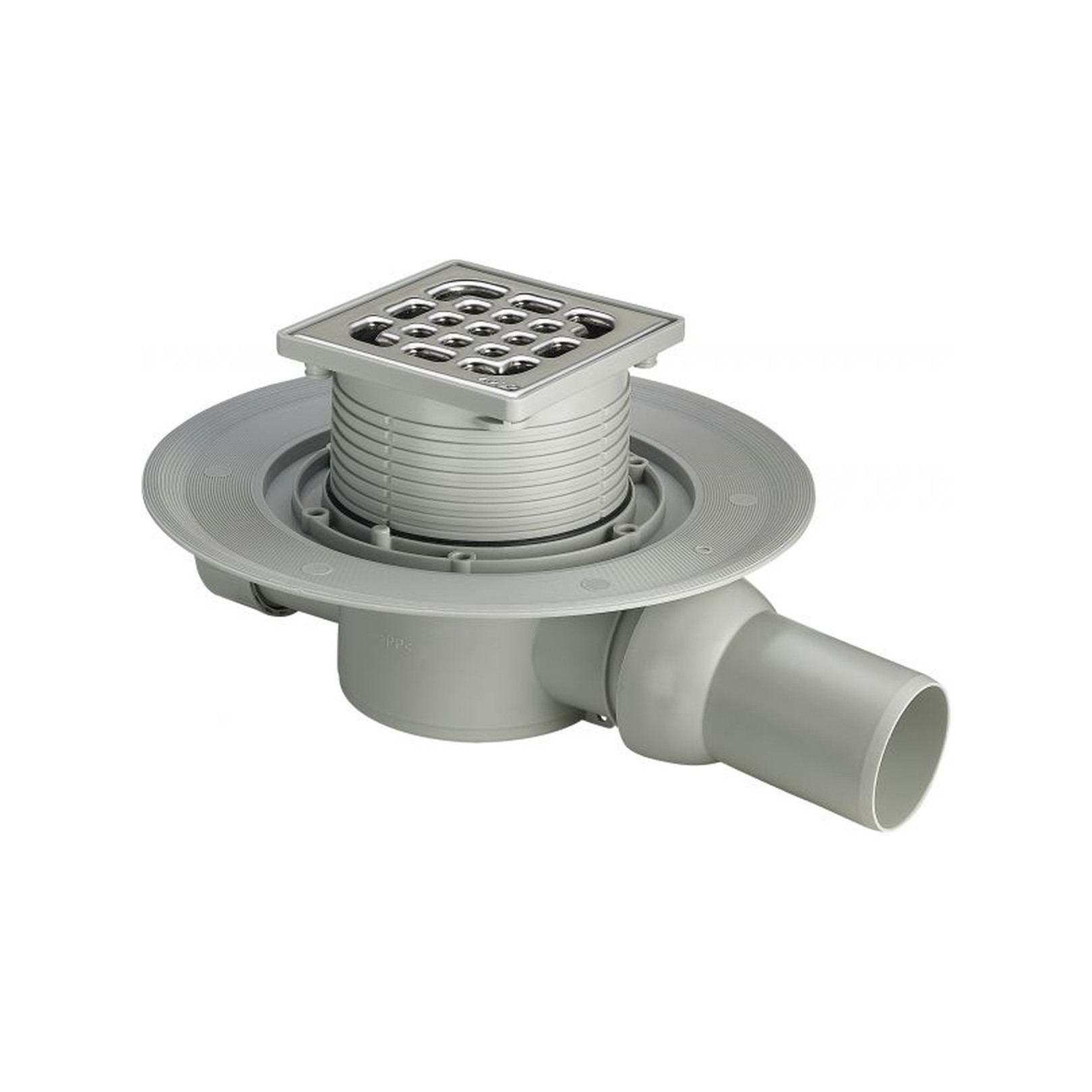 Viega Badablauf 4935.1 DN50 Edelstahlrost 100x100mm Kugelgelenk Kunststoff grau 557119