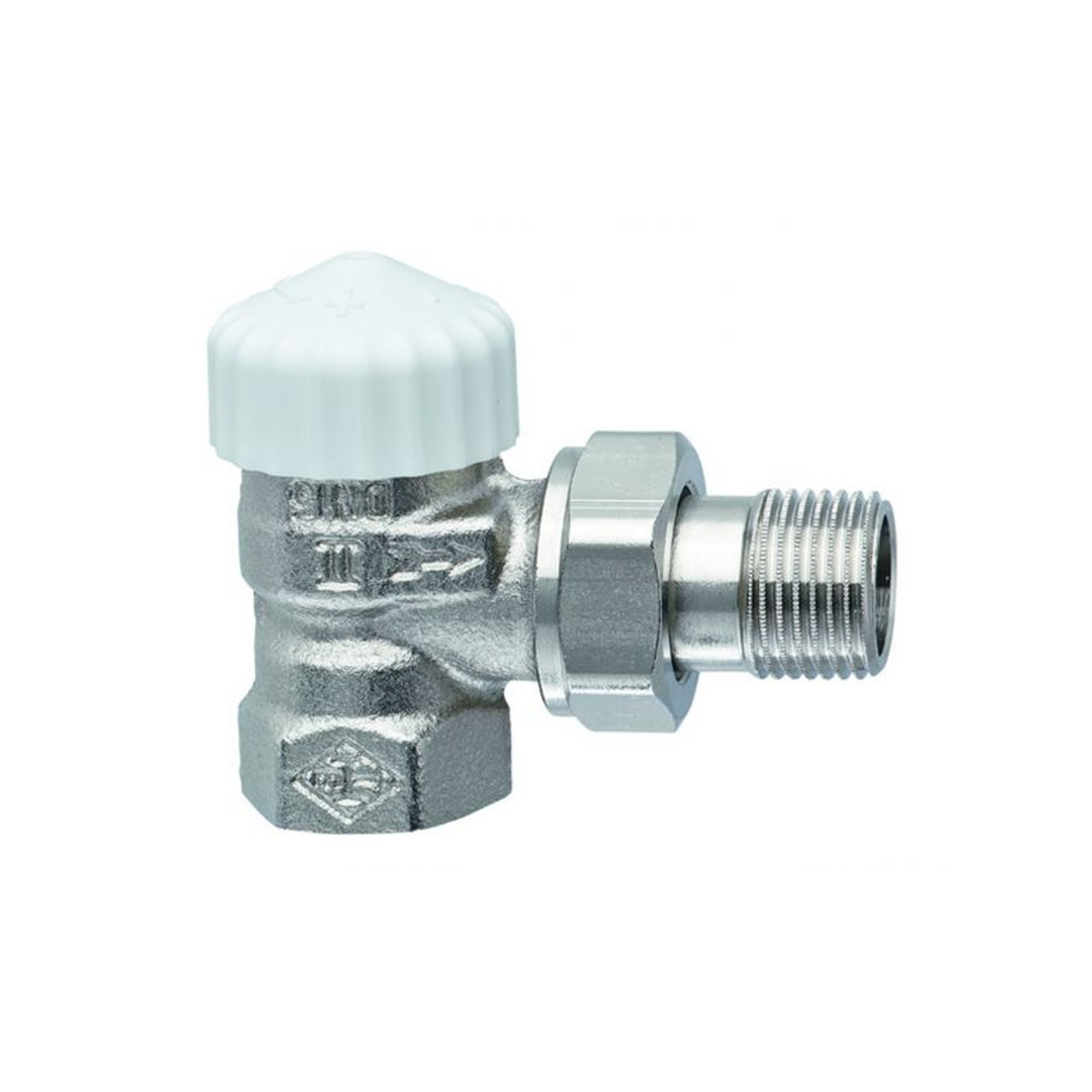 IMI Heimeier Ventilunterteil V-exact II Eck 1-2 Zoll vernickelt Rotguss 3711-02.000