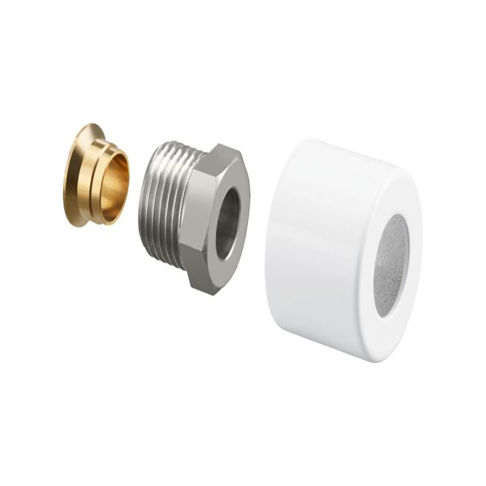 Oventrop Klemmringverschraubungsset Baureihe E G 1-2 AG 15 mm weiss 1169193