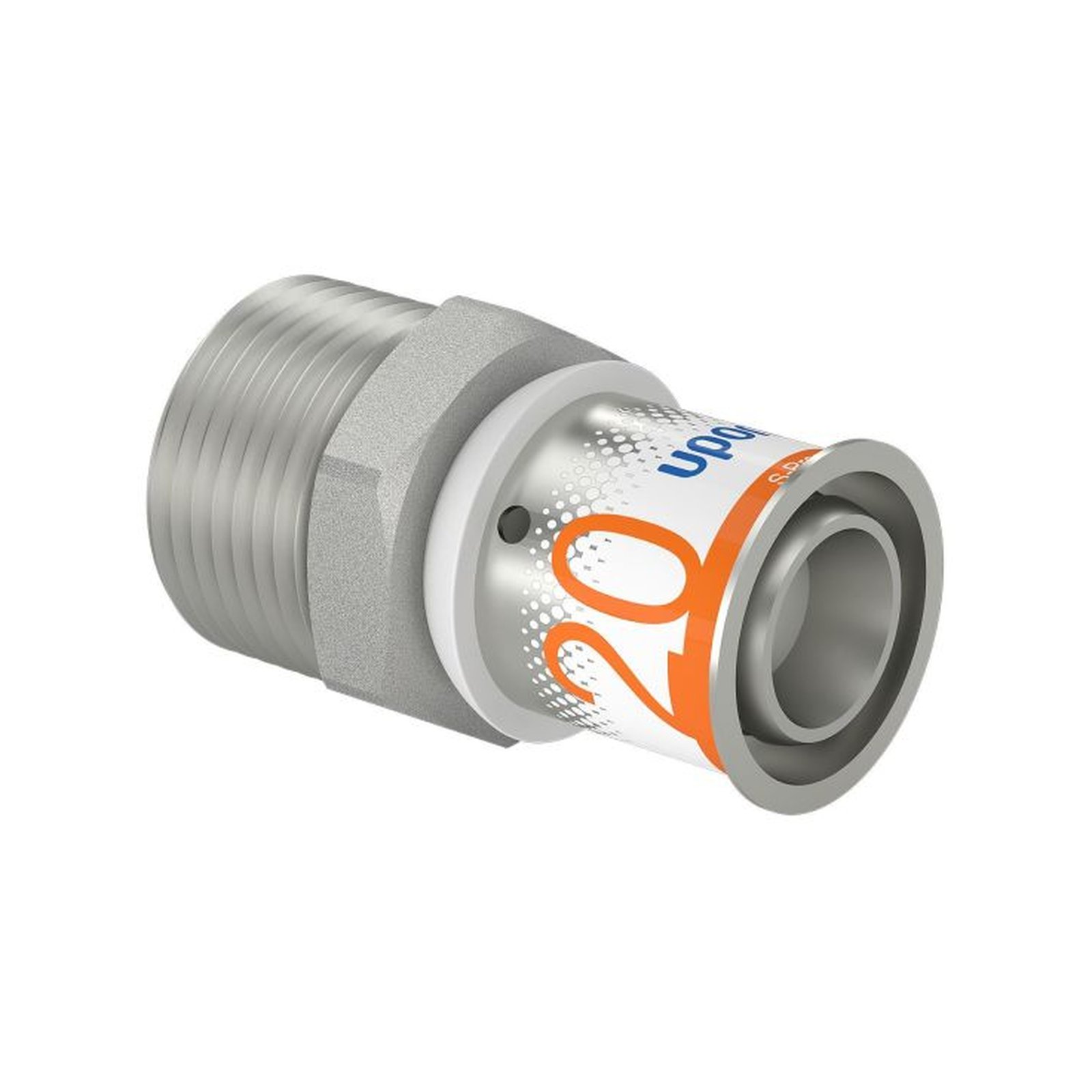 Uponor S-Press PLUS Übergangsnippel 20mm DN20 3/4 Zoll AG Pressmuffe Edelstahlpresshülse DVGW 1070505