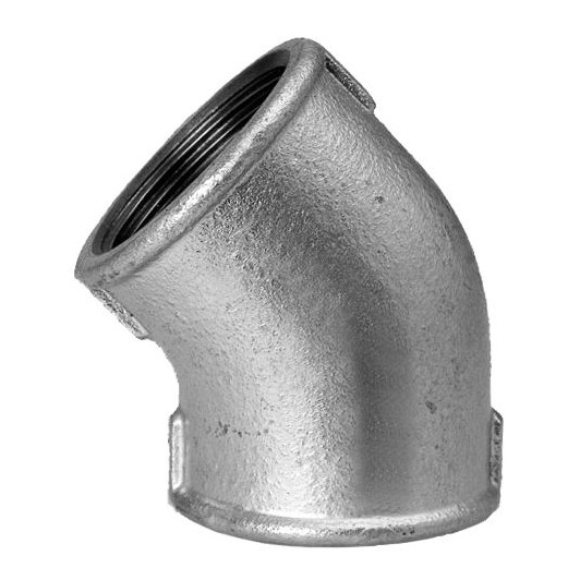 SCHMIDT HERMANN Temperguss-Winkel Nr.120 1-Zoll 45-Grad 2-IG verzinkt 13120025