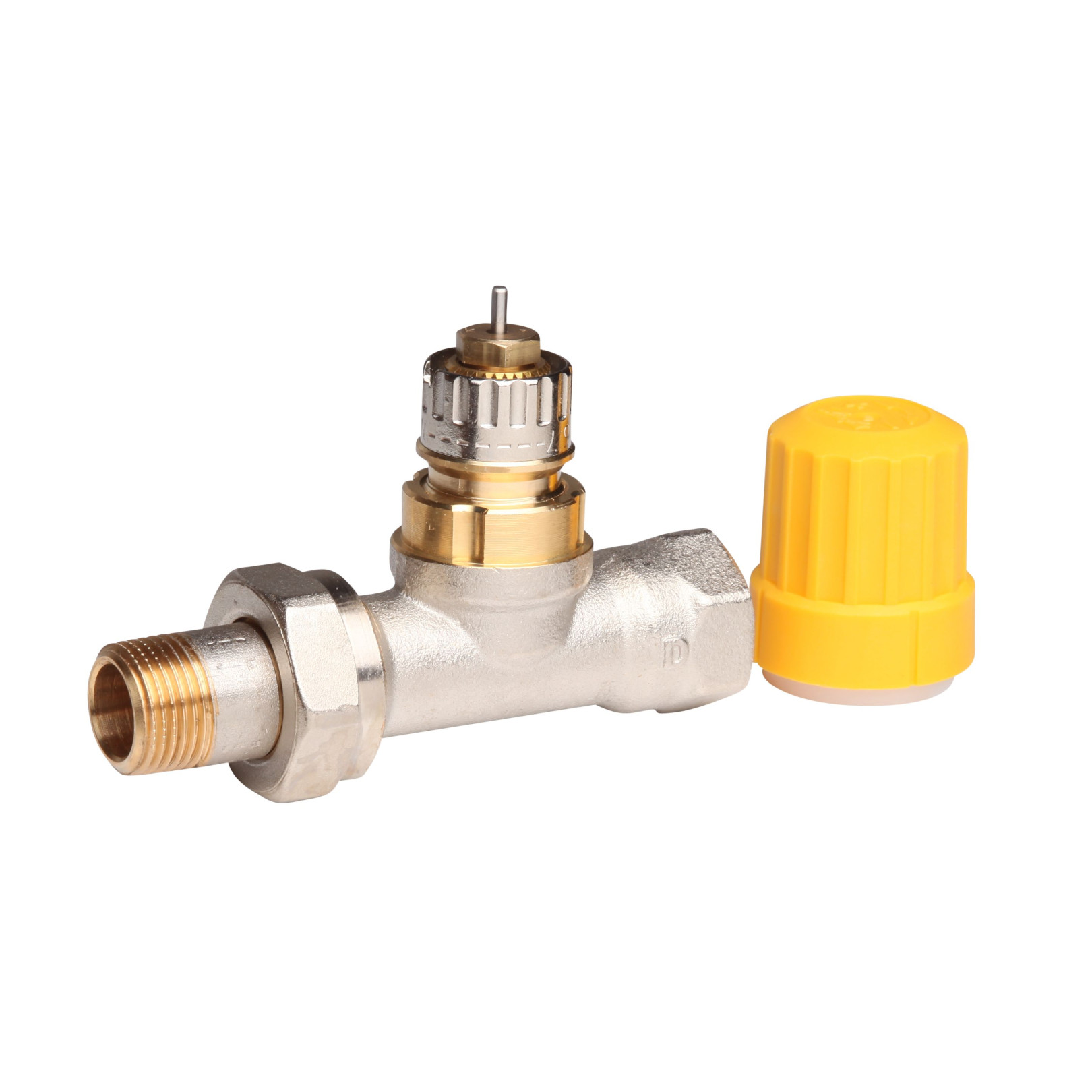 Danfoss Thermostatventil RA-UN10 Durchgang DN10 3/8 Zoll Feinstvoreinstellung Messing vernickelt 013G3002