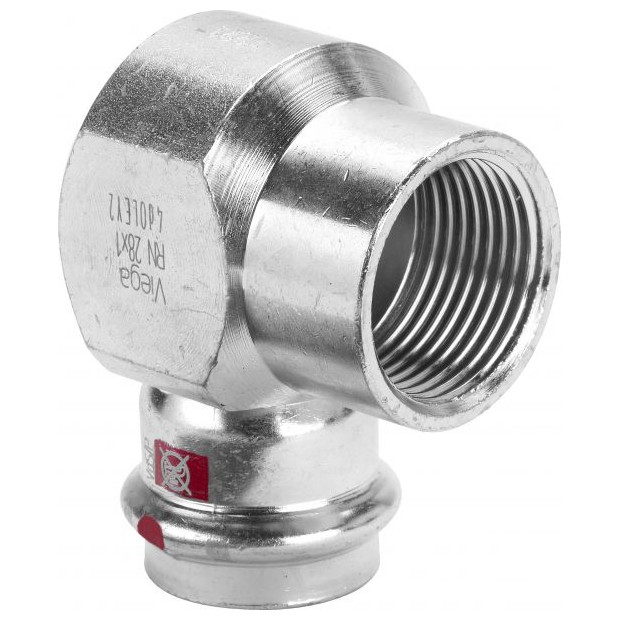 Viega Pressfitting Winkel Prestabo 1114.2 90 Grad 28x1 IG C-Stahl verzinkt SC-Contur EPDM 642310