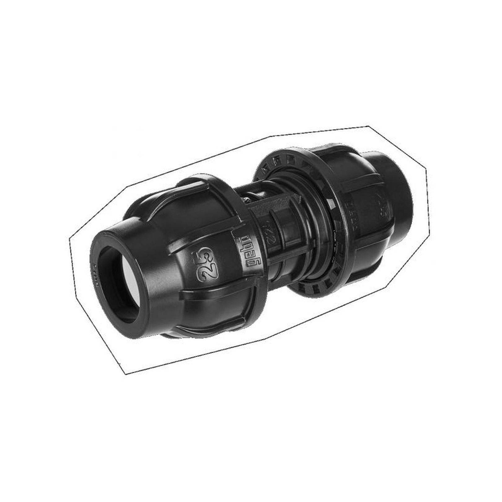 GEBO Klemmverbinder Kupplung Kunststoff PO 32 x 32 mm PE-Rohr DVGW geprüft 130232