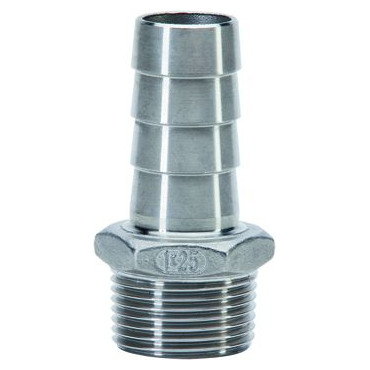 Gebo Edelstahl-Gewindefitting 315 6-kant Schlauchtülle 1 1/2 Zoll 40 mm 6315-11240