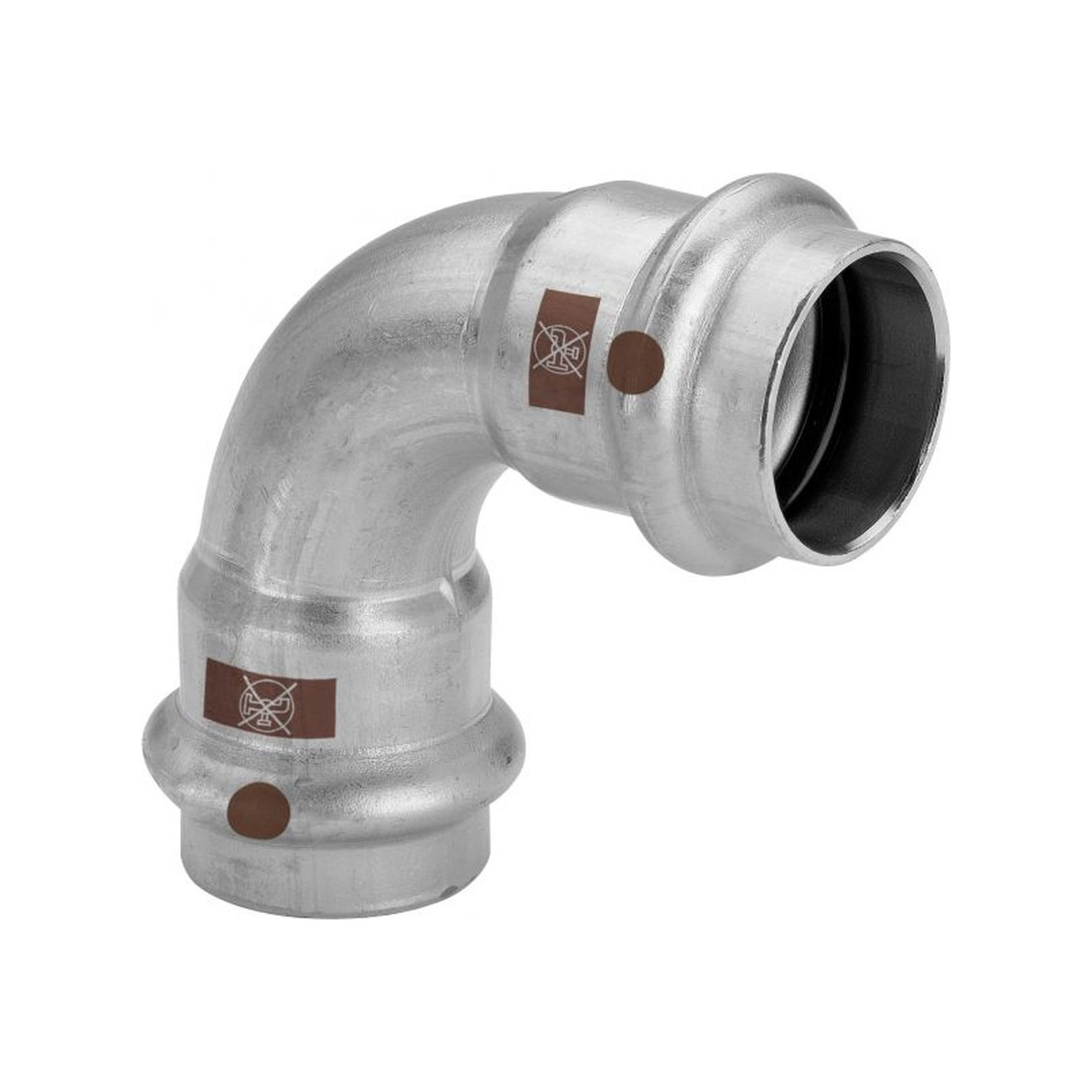 Viega Temponox Bogen 90Grad 18 mm Stahl nichtrostend Pressfitting SC-Contur EPDM 809645