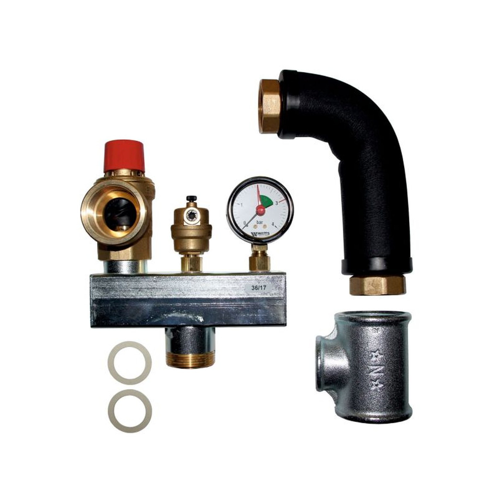Wolf Sicherheitsgruppe MGK-2-170-300 Sicherheitsventil 3 bar Manometer Entlüftungsventil Dämmung 2071536