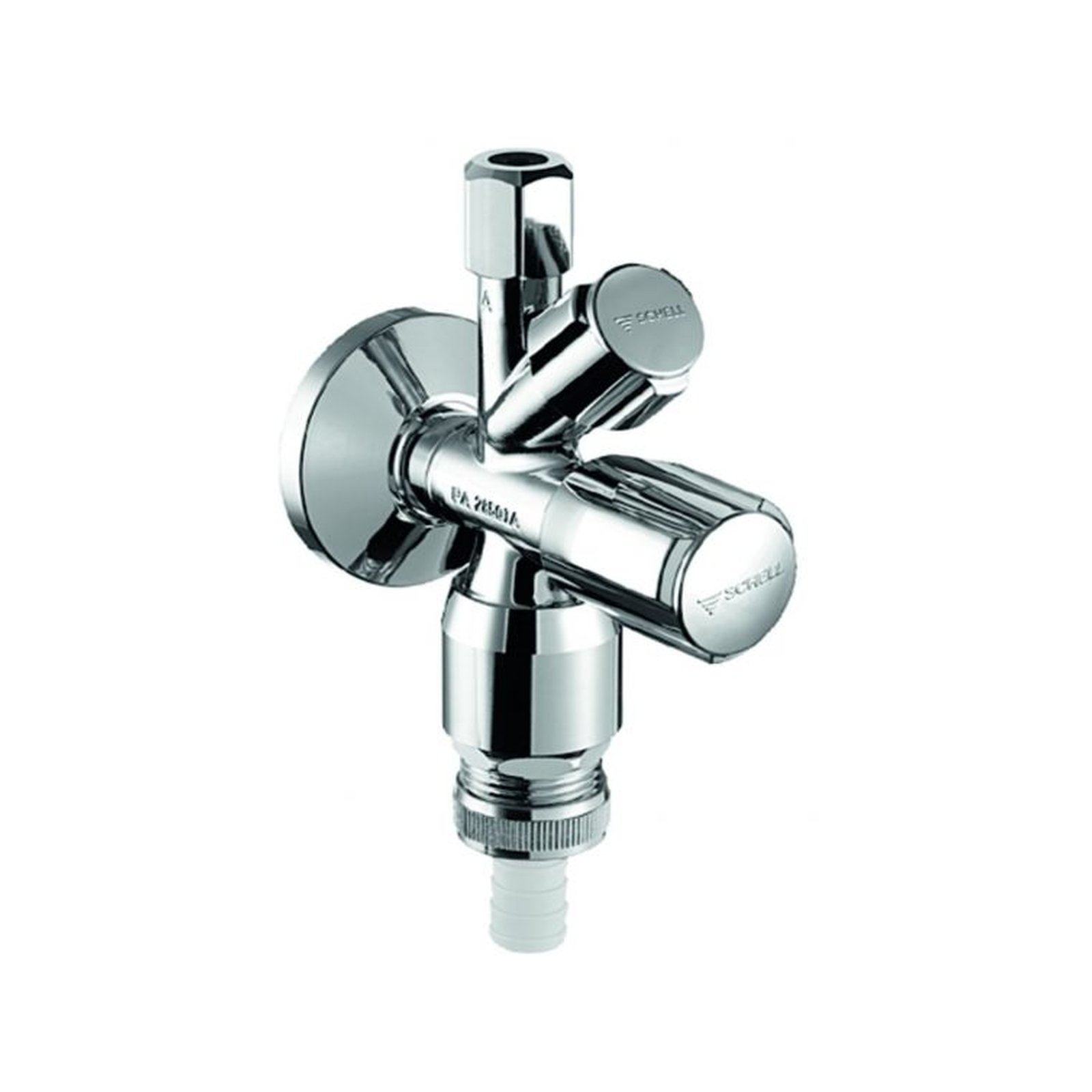 SCHELL Kombi-Eckventil Comfort G1/2 DN15 Chrom Rückflussverhinderer Schubrosette selbstdichtend 035490699