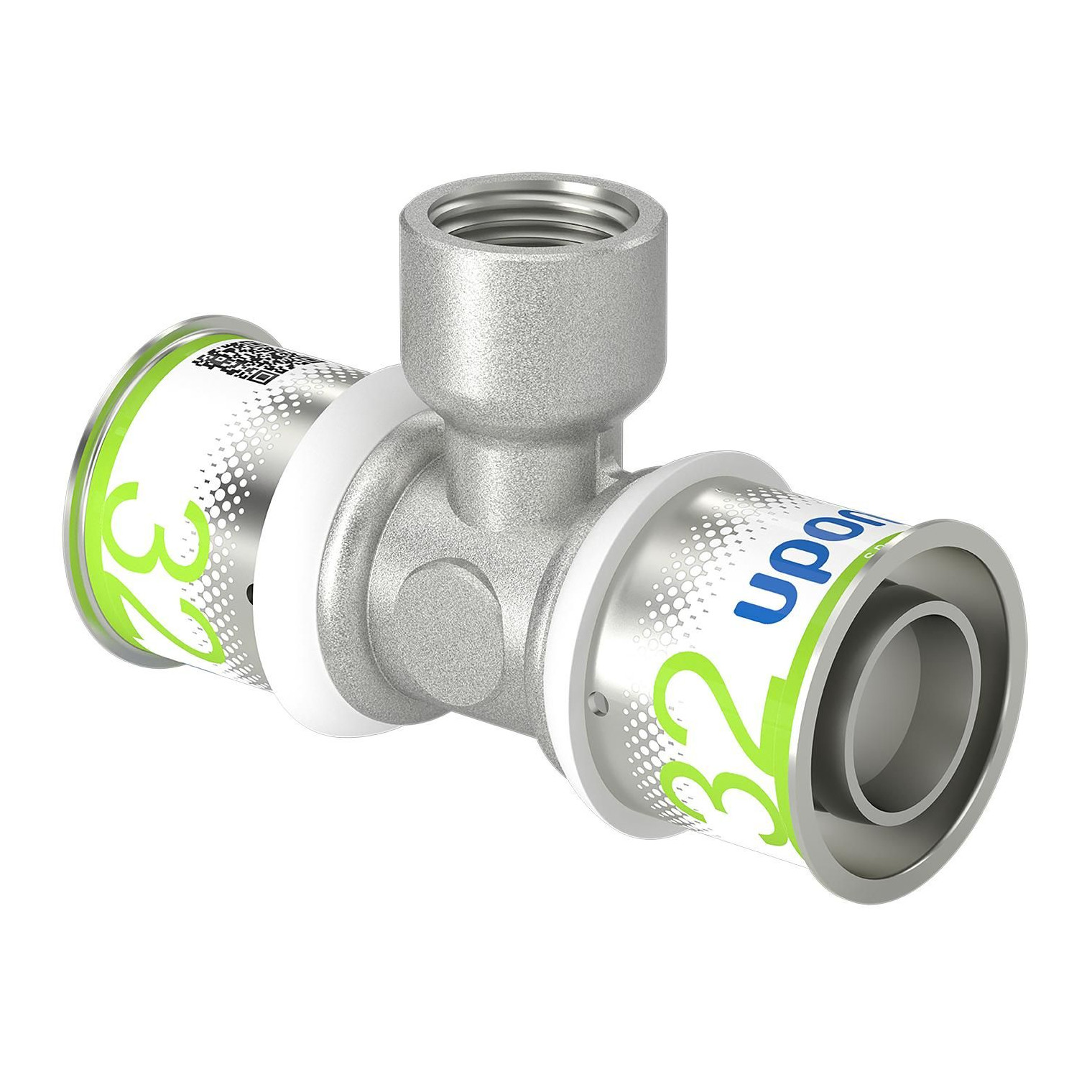 Uponor S-Press PLUS T-Stück 32mm DN15 1/2 Zoll IG Pressmuffe Messing PPSU Edelstahlpresshülse DVGW 1070600
