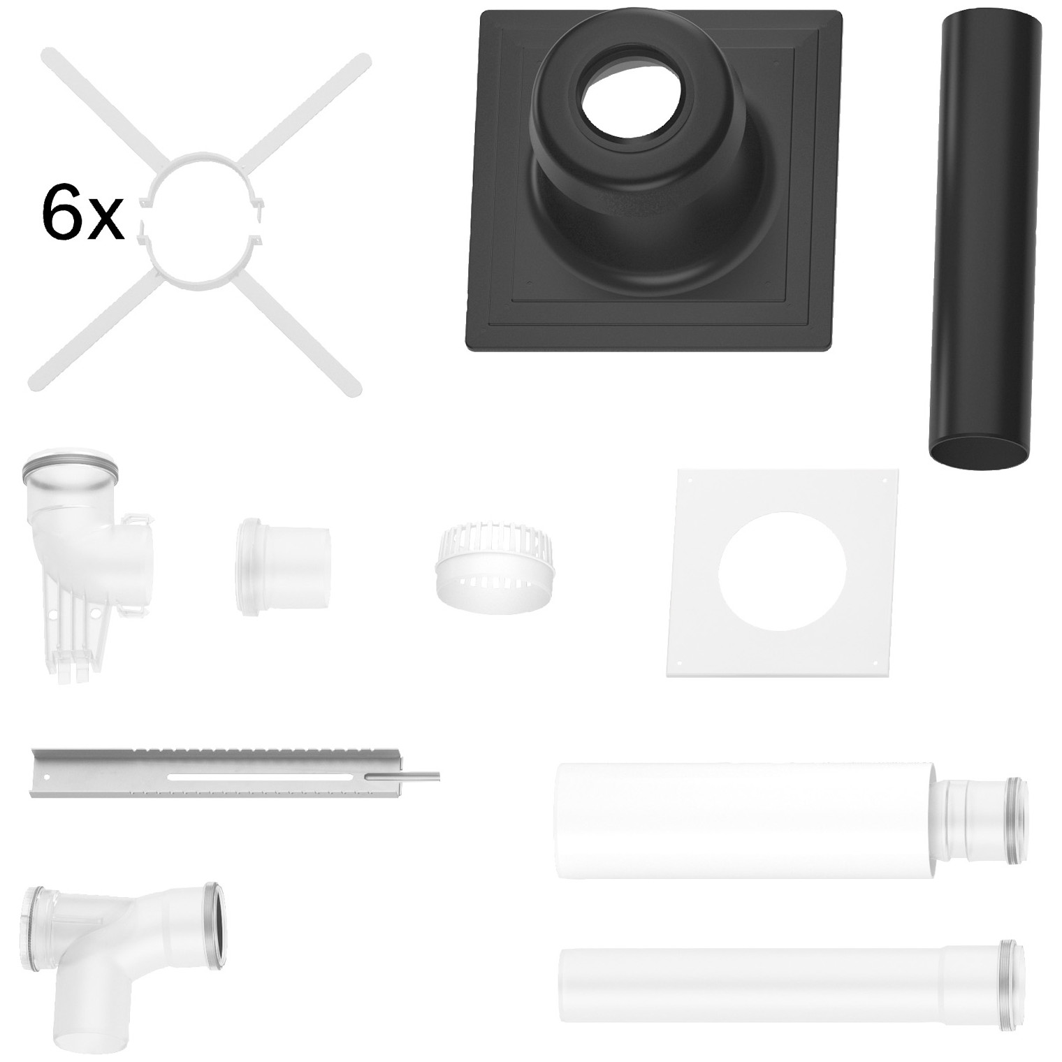 Bosch Abgaszubehör FC-Set80-B53 Grundbausatz 80mm Kunststoff Schacht oben 7738112558
