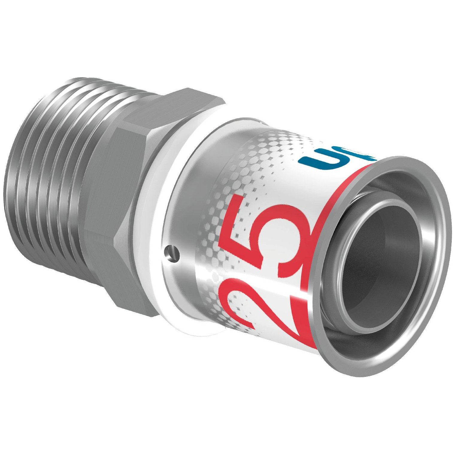 Uponor S-Press PLUS Übergangsnippel 25 mm DN20 3/4 Zoll AG Edelstahlpresshülse DVGW 1070507
