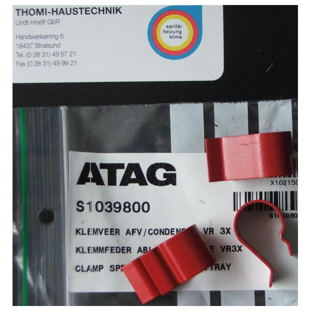 ATAG Klemmfeder Rauchgassammelschale Ersatzteil S1039800 0.75kg