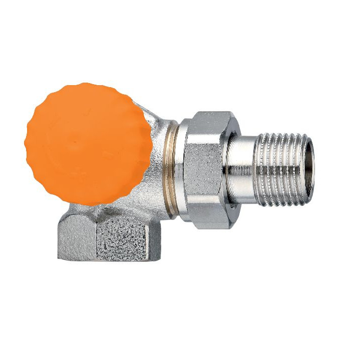 Heimeier Thermostatventil Eclipse DN15 Winkeleck links Durchflussregler vernickelt 1/2 Zoll 3933-02.000