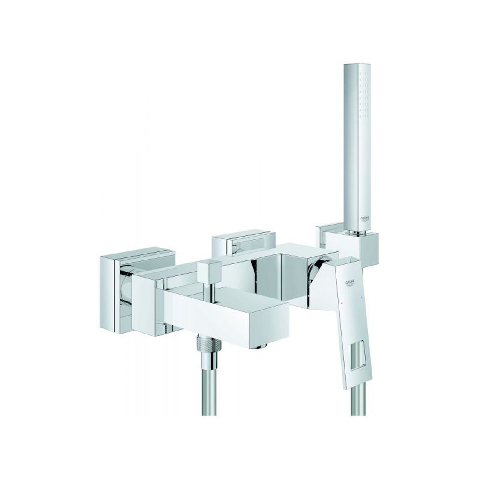 GROHE Einhebel-Wannenbatterie Eurocube 23141 Wandmontage Brausegarnitur Euphoria Cube chrom 23141000 GROHE Einhebel-Wannenbatterie Eurocube 23141 Wandmontage Brausegarnitur Euphoria Cube chrom 23141000