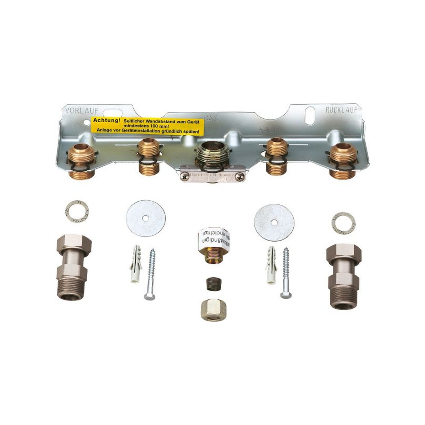Bosch Montageanschlussplatte Nr. 269 Flüssiggas Anschlussverschraubungen Heizkreis R 3/4 Ermeto R 1/2 x 12 mm 7719000661