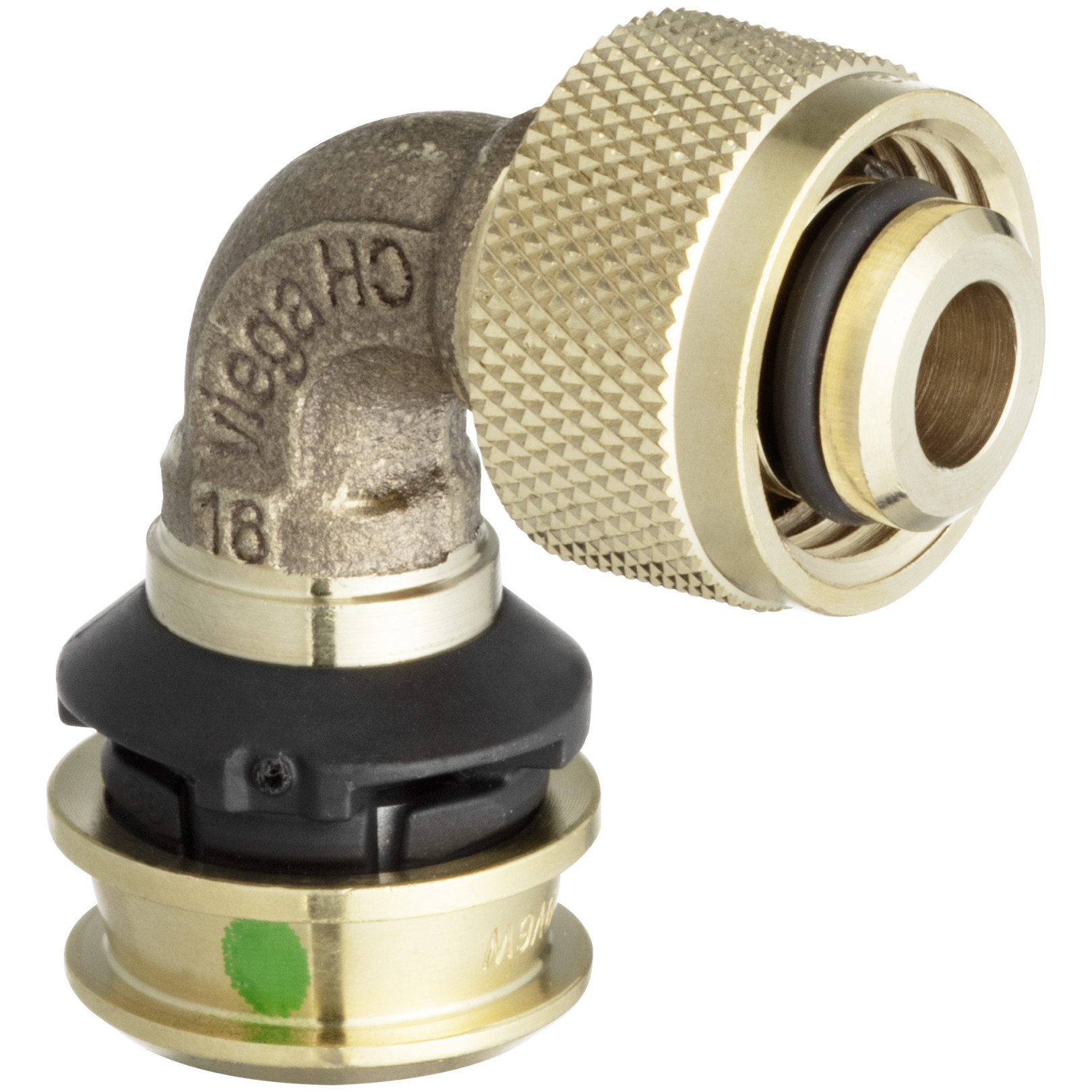Viega Pressfitting Raxofix 5316.8 Übergangsbogen 90 Grad 16mm x 1/2 Zoll SC-Contur Siliziumbronze 776749