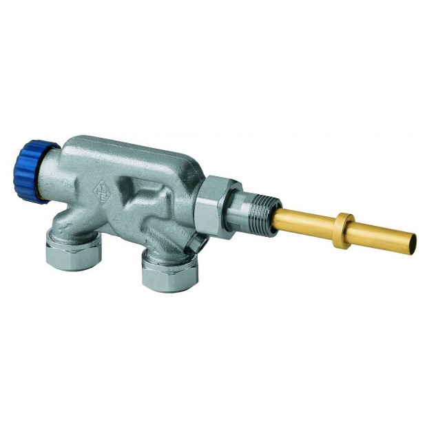 IMI Hydronic Einrohrventilunterteil Heimeier 3871-02 G 3-4 Zoll Tauchrohr Rotguss vernickelt 3871-02.000