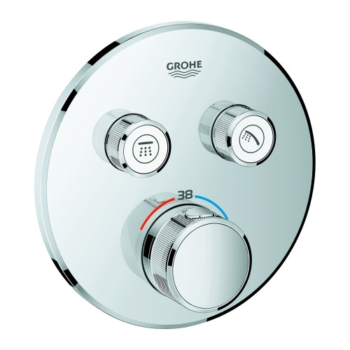 Grohe Thermostat Grohtherm SmartControl rund 2 Absperrventile Chrom Fertigmontageset 29119000