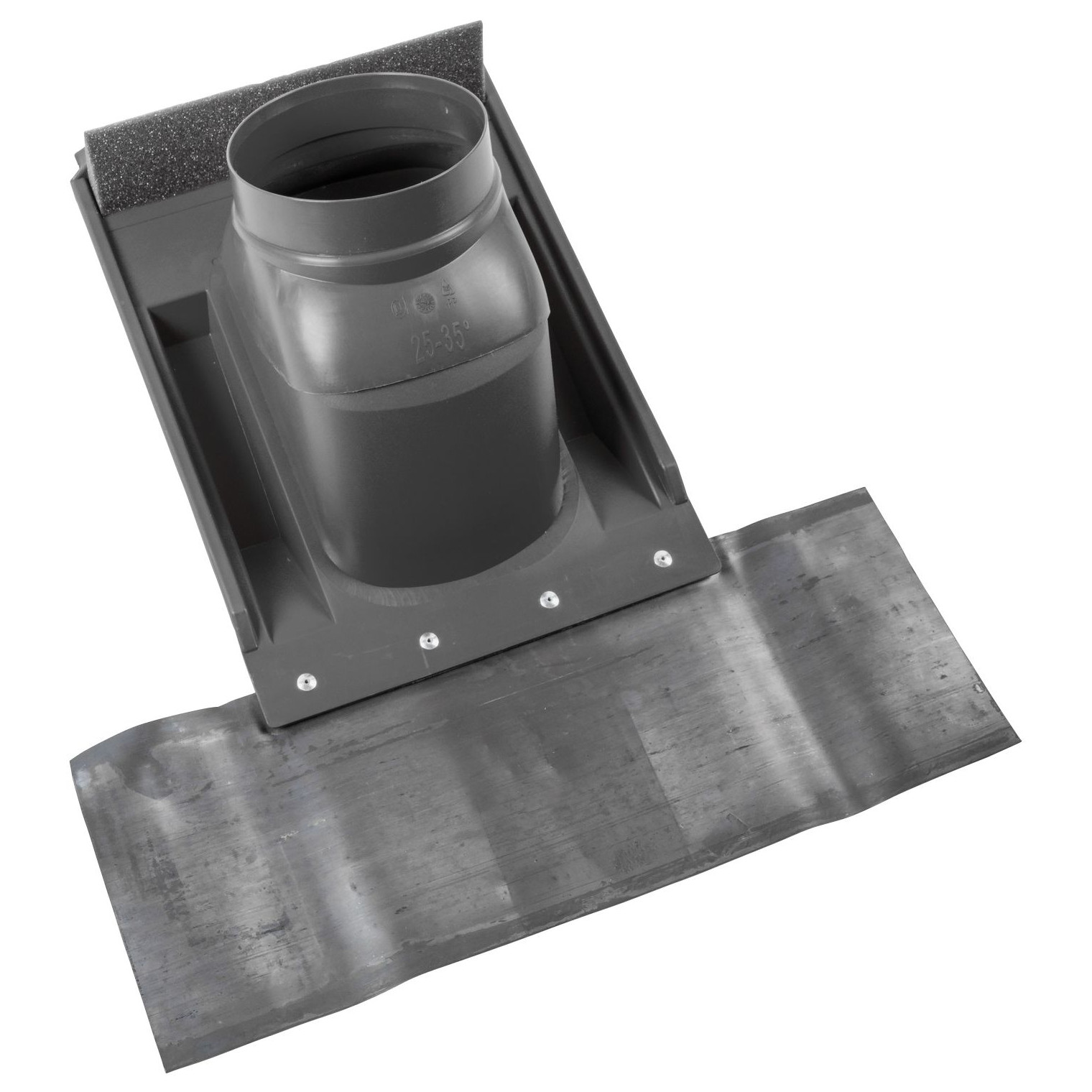 WOLF Universalpfanne Schrägdach 25-45 Grad DN125 schwarz Adapter Luft Abgasführung 1720204