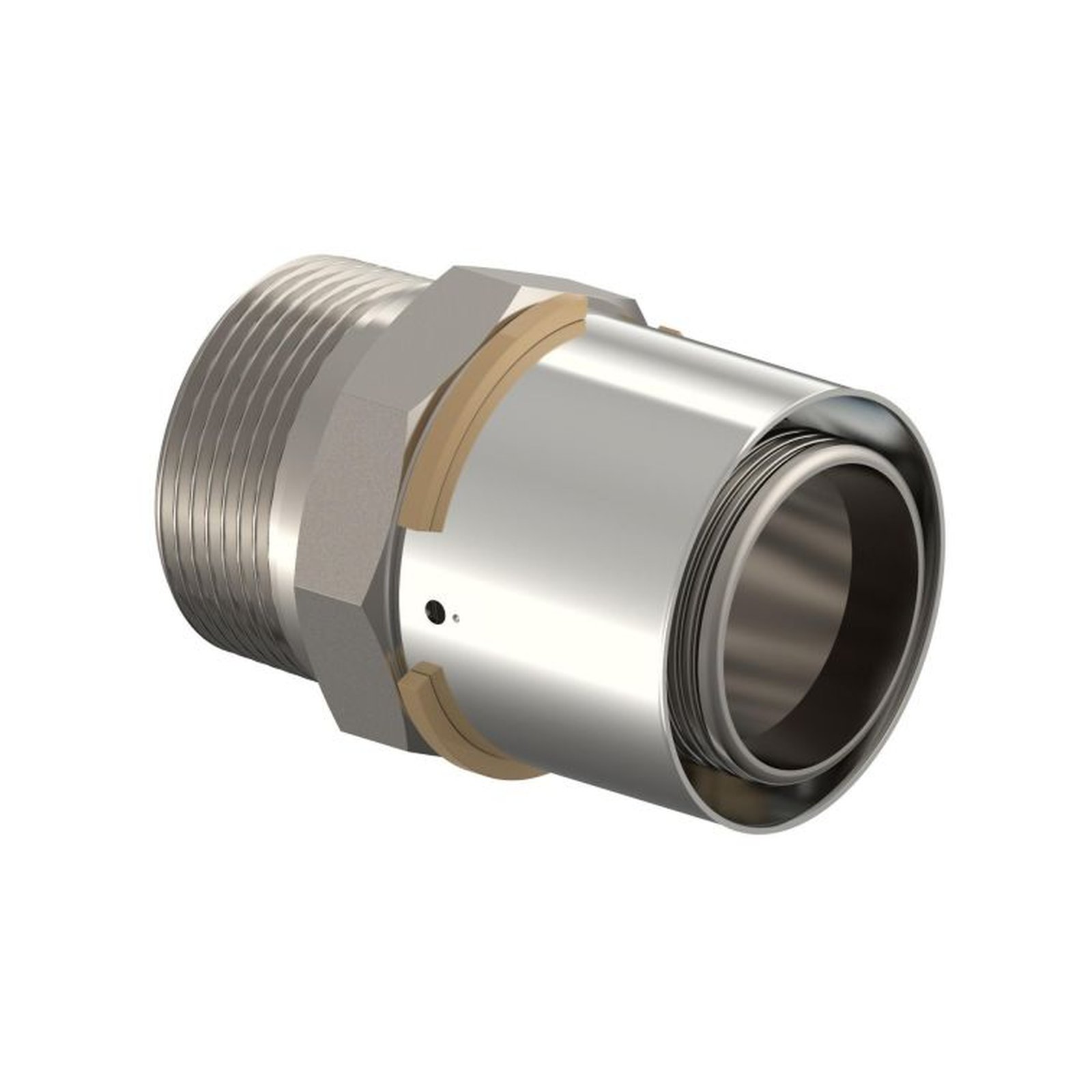 Uponor S-Press Übergangsnippel 50mm DN40 1 1/2 AG Messing verzinnt Edelstahlpresshülse 1046905