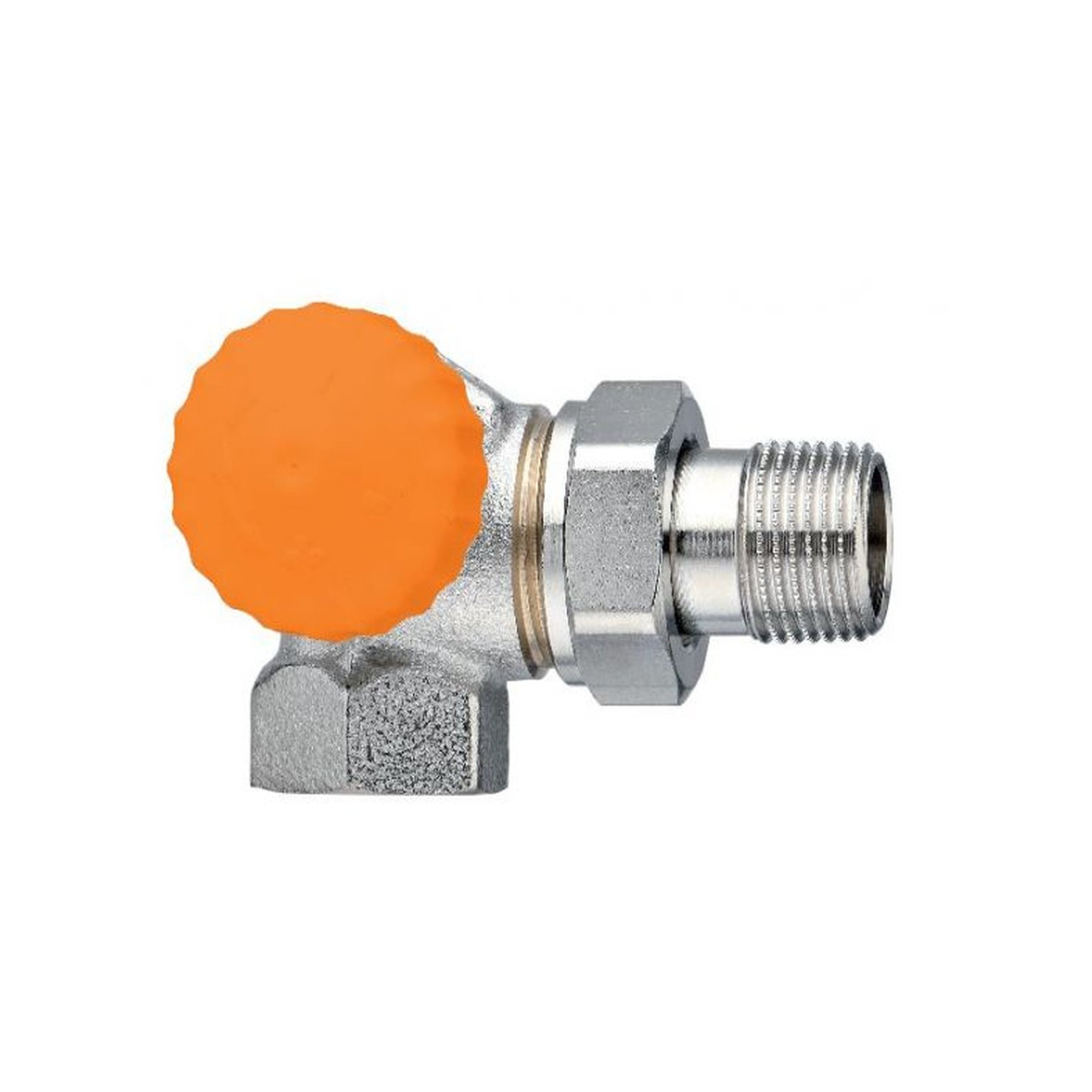 Heimeier Thermostatventil Eclipse DN15 Winkeleck links Durchflussregler vernickelt 1/2 Zoll 3933-02.000