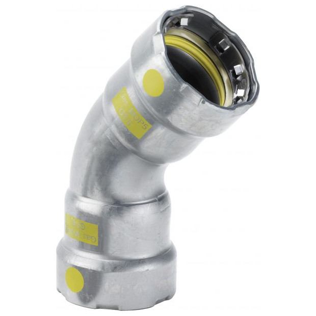 Viega Pressfitting Bogen Megapress-G 4626 2-Zoll 45-Grad Stahl verzinkt SC-Contur 739485