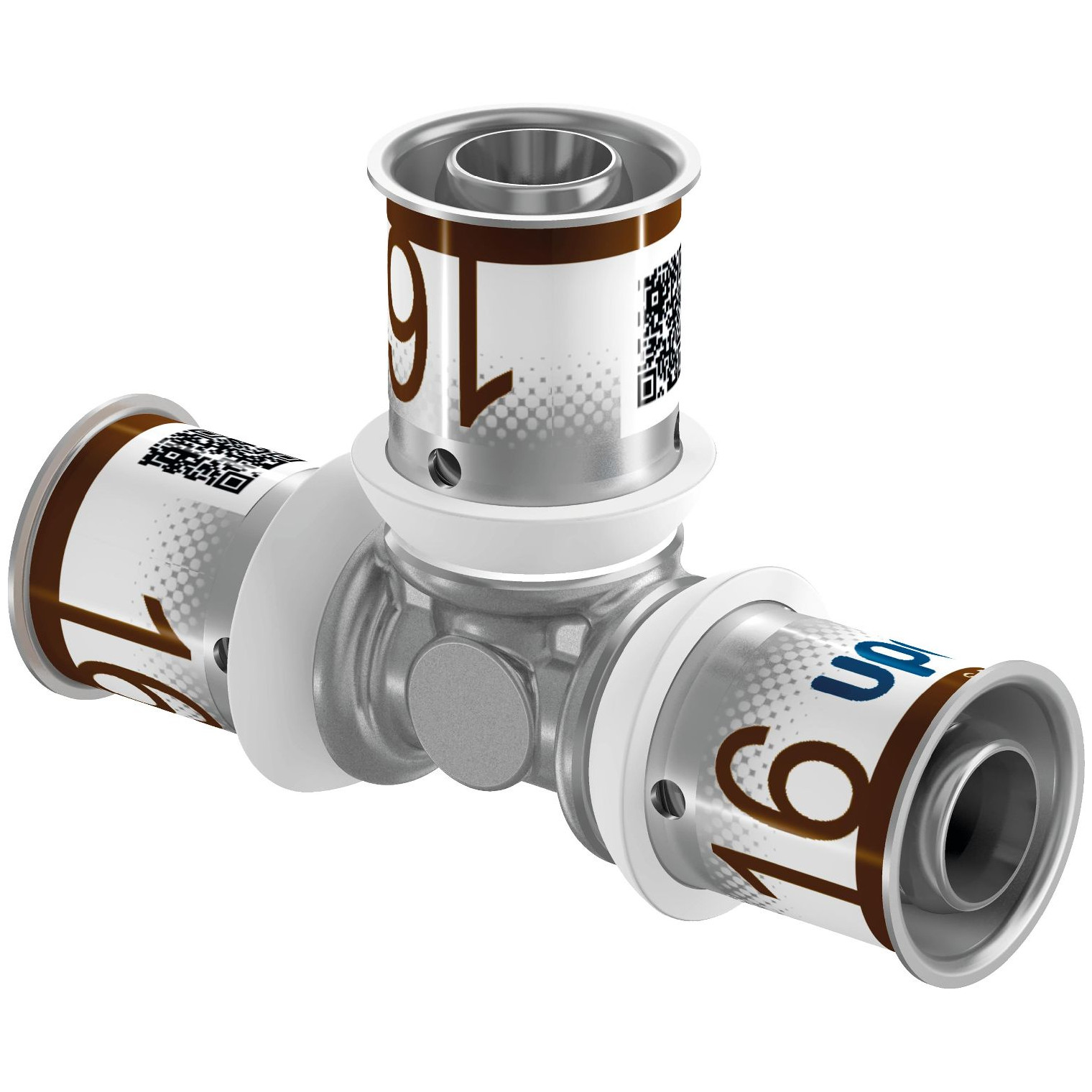 Uponor S-Press PLUS T-Stück 32 mm Pressmuffe PPSU Messing verzinnt DVGW 1070563
