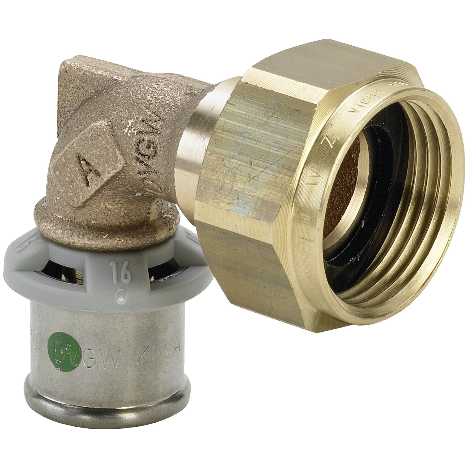 Viega Pressfitting Sanfix P 2155 Winkelverschraubung 16mm x 1/2 Zoll Rotguss SC-Contur EPDM 457969