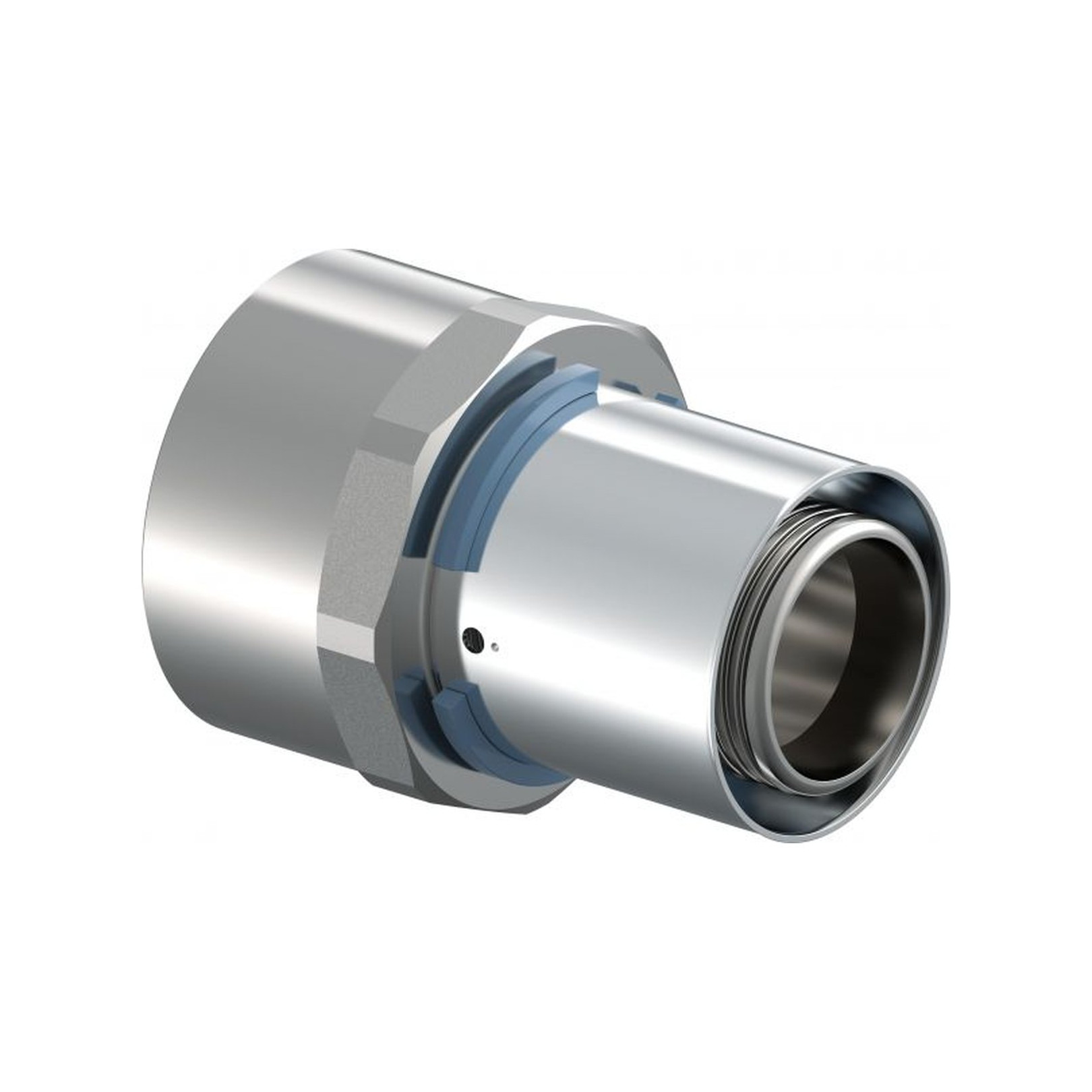 Uponor S-Press Übergangsmuffe 40mm DN40 1 1/2 Zoll IG Edelstahlpresshülse DVGW 1046904