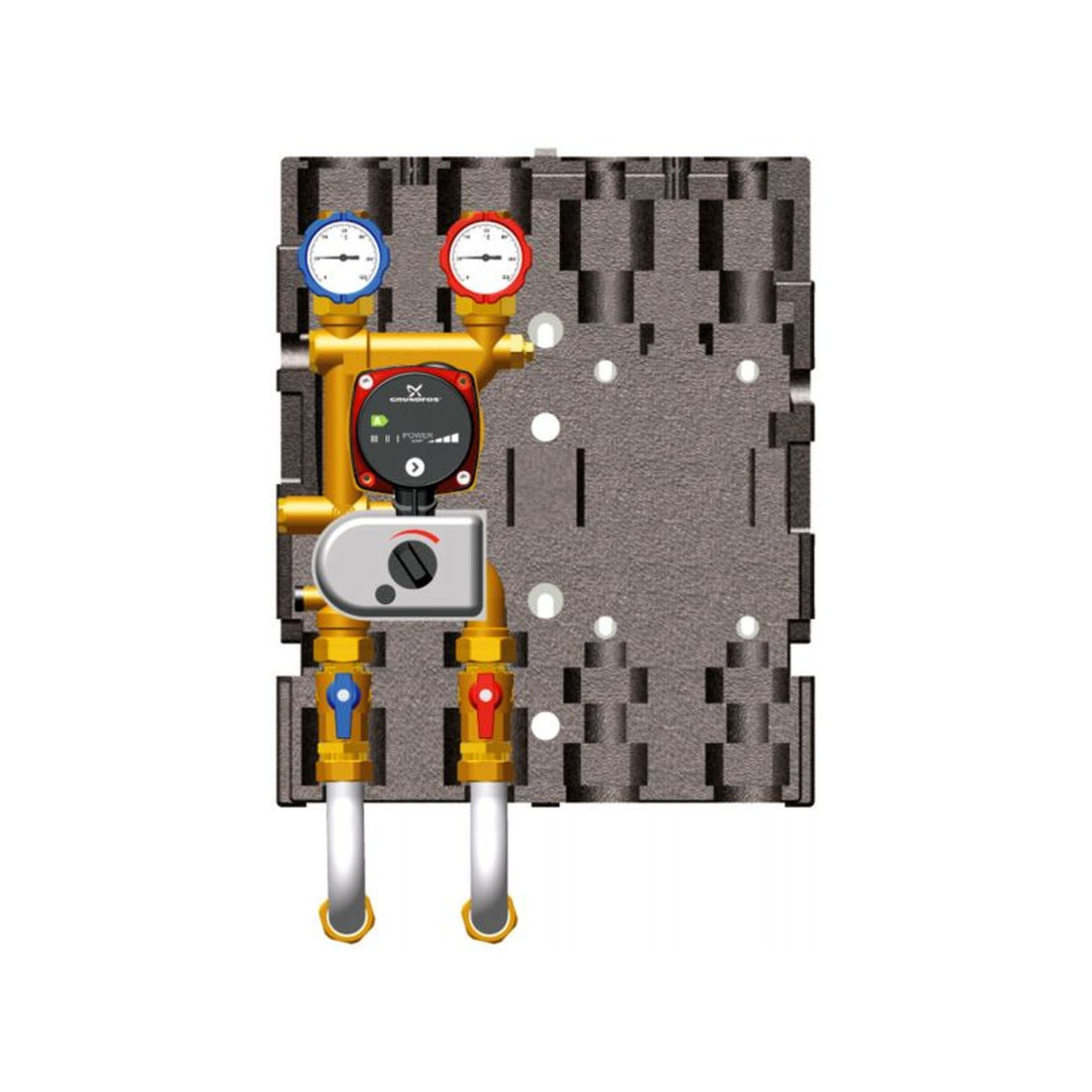 Wolf Mischerkreisgruppe BSP-MK 1 Niedertemperatur Hocheffizienzpumpe 3-Wege-Mischer Schwerkraftbremse 2071234