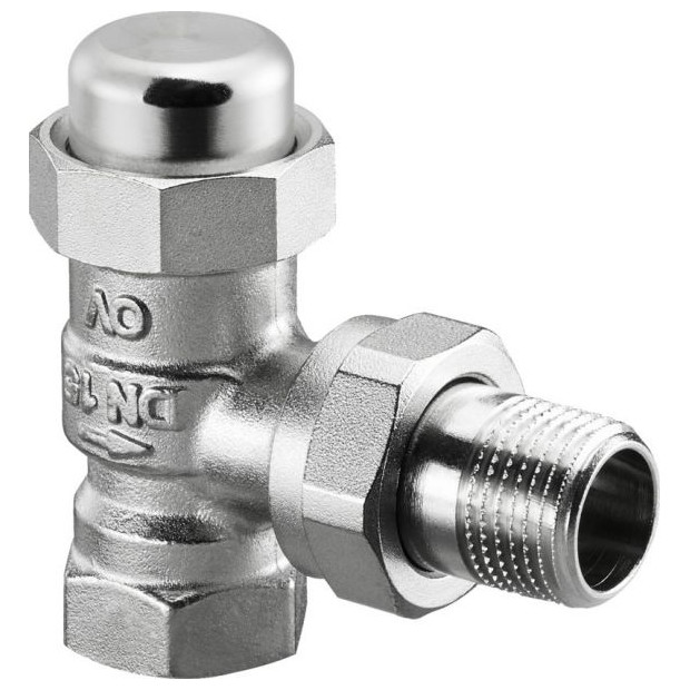 Oventrop Heizungszubehör HK-Verschraubung Combi LR DN25 1 Zoll PN10 Messing Eck vernickelt 1027568