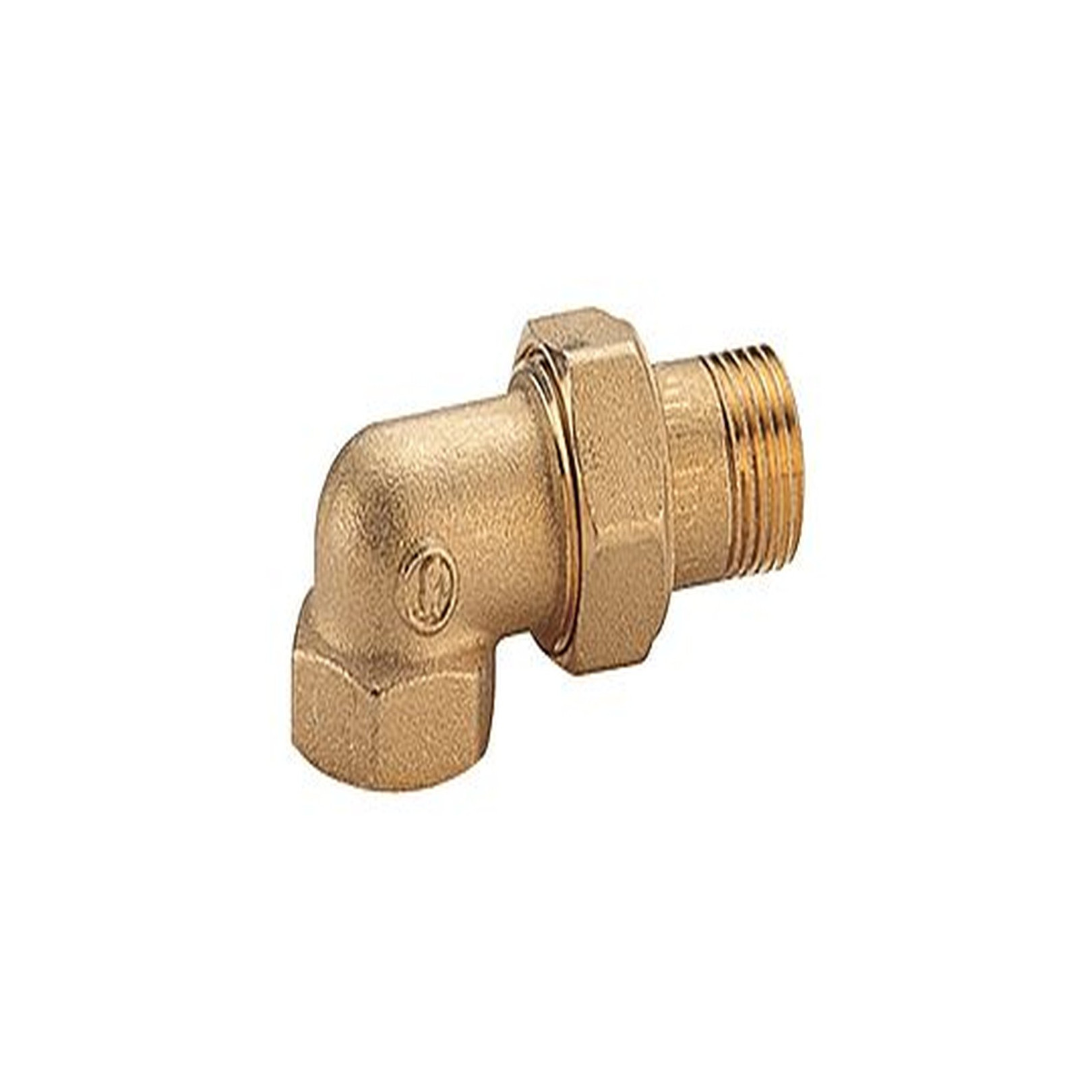 Giacomini Heizkörperverschraubung Radiatorverschraubung R19Y004 Eckform Messing 3/4 Zoll Innengewinde Außengewinde PN16 110 Grad R19Y004