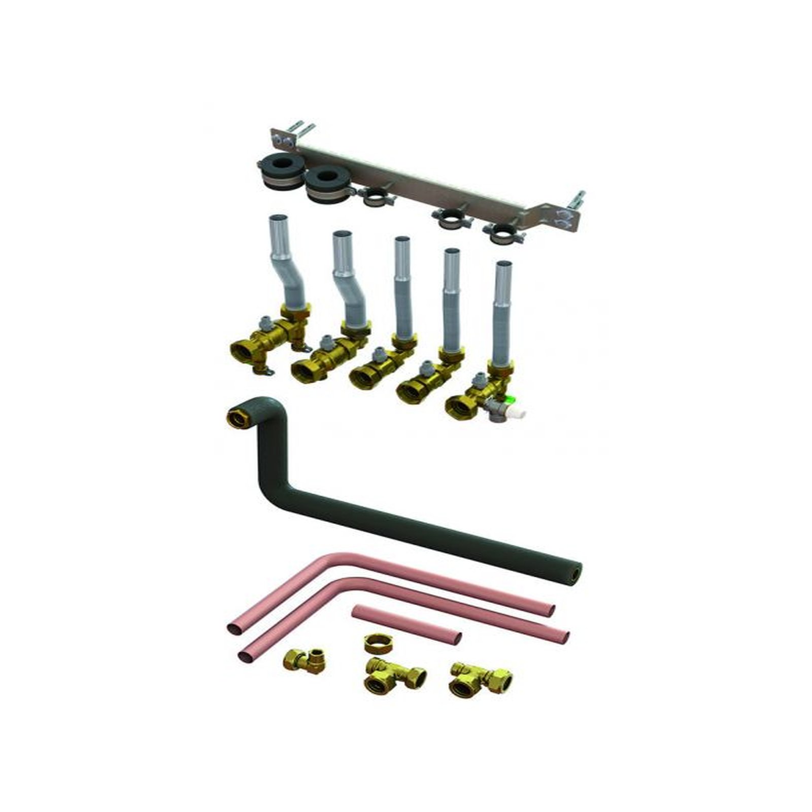 Vaillant Anschlusskonsole flexoTHERM integrierte Befuellstation Edelstahlrohre Absperreinrichtung 0020229713