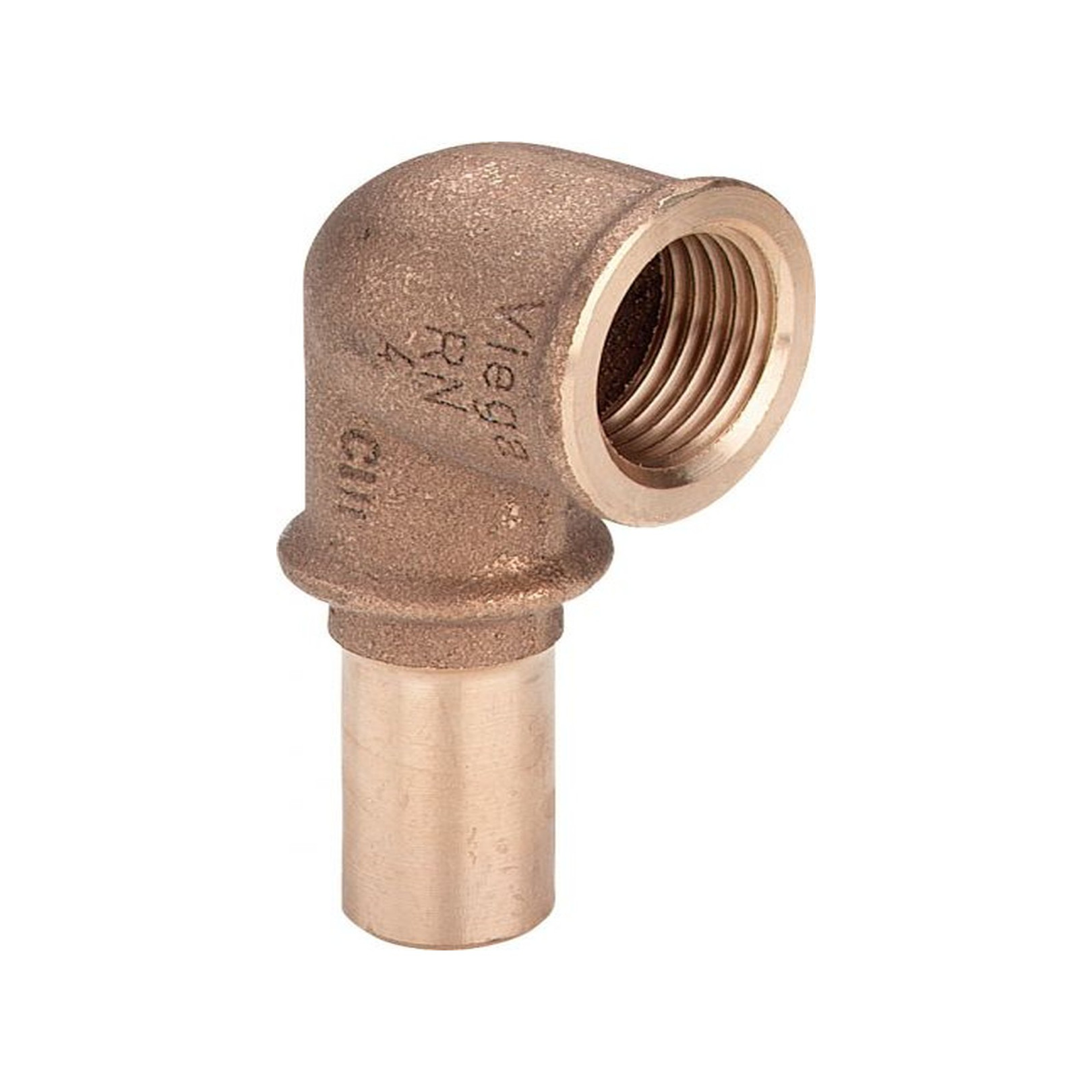 Viega Pressfitting Sanpress 2214.3 Einsteckwinkel 15mm x 1/2 IG 90 Grad Rotguss Siliziumbronze 308001